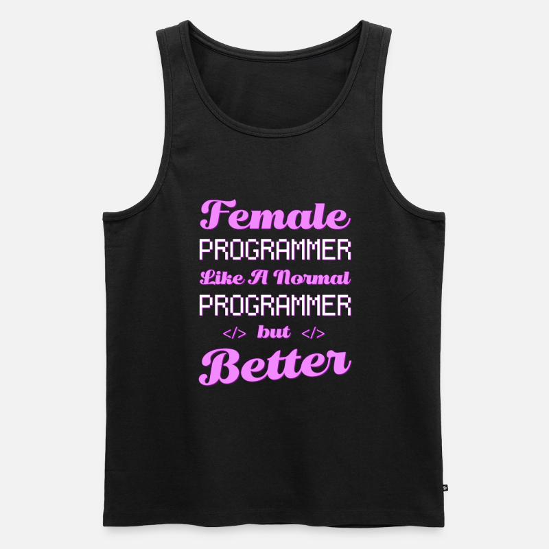 Developer Coder Programmer Female - Men's Premium Organic Tank Top - black