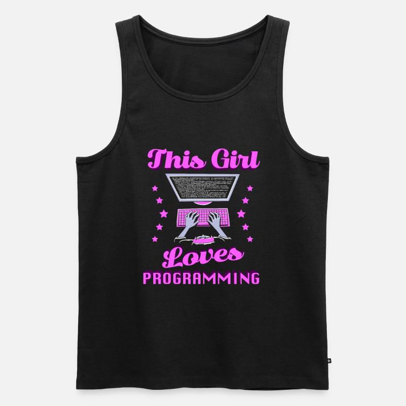 Développeur Coder Programmeur Girl - Débardeur bio Premium Homme - noir