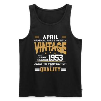 Vintage Aged To Perfection April 1953 - Men's Premium Organic Tank Top - black - Front - Michal (187cm)