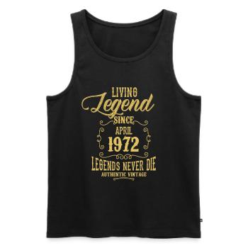 Living Legend since April 1972 - Men's Premium Organic Tank Top - black - Front - Michal (187cm)