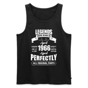 Legends Were Born In April 1966 Birthday - Männer Premium Bio Tank Top - Schwarz - Vorne - Michal (187cm)