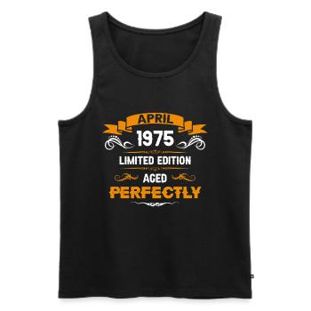 April 1976 Vintage Birthday Gift - Men's Premium Organic Tank Top - black - Front - AI Model Male 178 light (178cm)