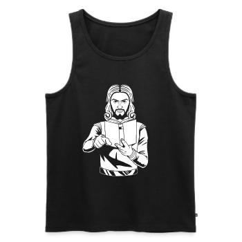 Christ Christianisme - Débardeur bio Premium Homme - noir - Devant - Michal (187cm)