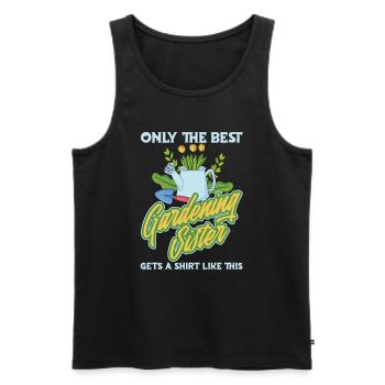 Hobbygärtner Garten Schwester - Männer Premium Bio Tank Top - Schwarz - Vorne - Michal (187cm)