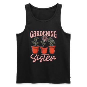 Hobby Jardinier Jardinier Jardinier Sœur - Débardeur bio Premium Homme - noir - Devant - Michal (187cm)