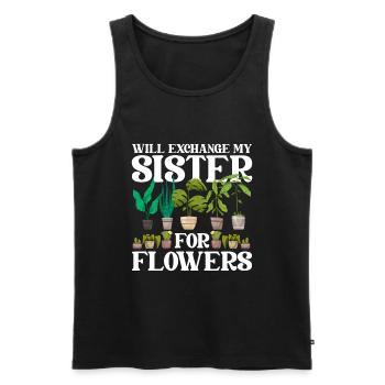 Hobbygärtner Garten Schwester - Männer Premium Bio Tank Top - Schwarz - Vorne - Michal (187cm)