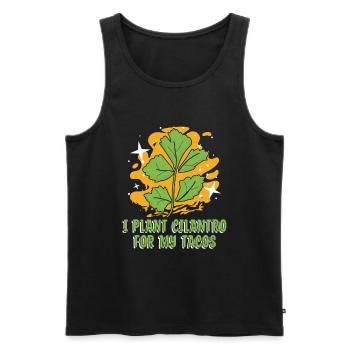 Hobby Gardener Garden Coriander - Men's Premium Organic Tank Top - black - Front - AI Model Male 178 light (178cm)