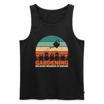 Hobbygärtner Garten Mord Gartenkatze - Männer Premium Bio Tank Top - Schwarz - Vorne - AI Model Male 178 light (178cm)