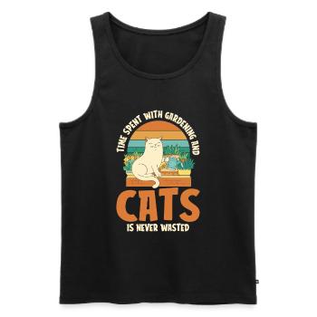 Hobbygärtner Garten Katzenartig Gartenkatze - Männer Premium Bio Tank Top - Schwarz - Vorne - Michal (187cm)