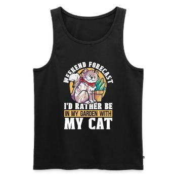 Hobbygärtner Garten Katzenartig Gartenkatze - Männer Premium Bio Tank Top - Schwarz - Vorne - Michal (187cm)