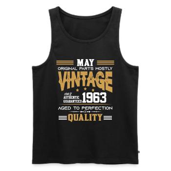 Vintage Aged To Perfection May 1963 - Men's Premium Organic Tank Top - black - Front - Michal (187cm)