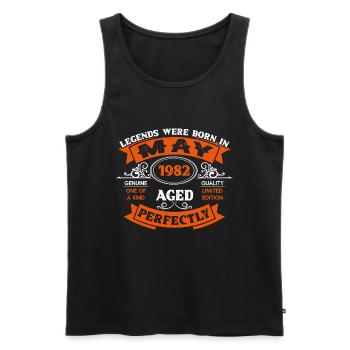 Legends Were Born In May 1982 Birthday - Männer Premium Bio Tank Top - Schwarz - Vorne - Michal (187cm)