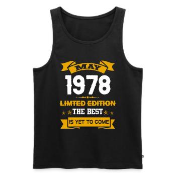 Mai 1978 Geburtstagsgeschenk - Männer Premium Bio Tank Top - Schwarz - Vorne - Michal (187cm)
