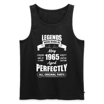 Legends Were Born In May 1965 Birthday - Männer Premium Bio Tank Top - Schwarz - Vorne - Michal (187cm)