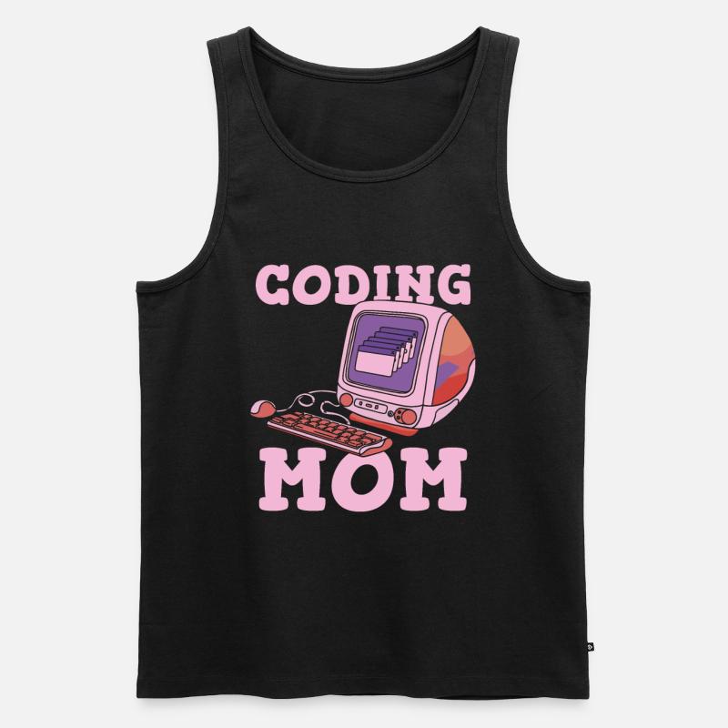 Développeur Coder Programmeur Mère - Débardeur bio Premium Homme - noir