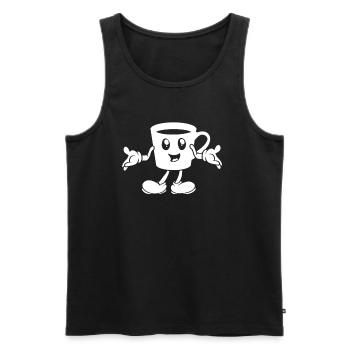 Émoticône Café Café - Débardeur bio Premium Homme - noir - Devant - Michal (187cm)