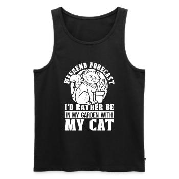 Hobbygärtner Garten Katzenartig Gartenkatze - Männer Premium Bio Tank Top - Schwarz - Vorne - Michal (187cm)