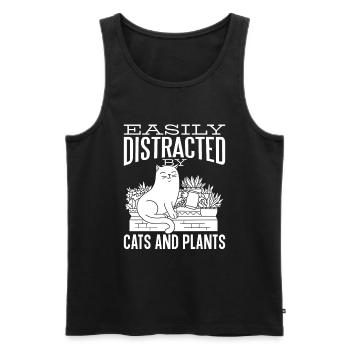 Hobbygärtner Garten Lustig Gartenkatze - Männer Premium Bio Tank Top - Schwarz - Vorne - Michal (187cm)