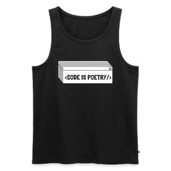 Programmeur Codeur développeur - Débardeur bio Premium Homme - noir - Devant - Michal (187cm)