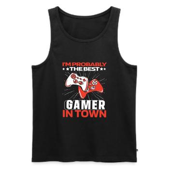 Gamer Gaming Best - Men's Premium Organic Tank Top - black - Front - Michal (187cm)