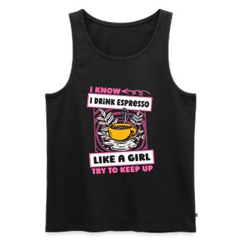 Coffee Espresso Funny - Men's Premium Organic Tank Top - black - Front - AI Model Male 178 light (178cm)