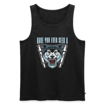 Wolf Großartig - Männer Premium Bio Tank Top - Schwarz - Vorne - AI Model Male 178 light (178cm)