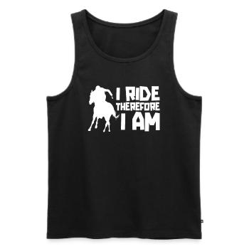 Pferd Reitsport Cool Ausdauerreiten - Männer Premium Bio Tank Top - Schwarz - Vorne - AI Model Male 178 light (178cm)