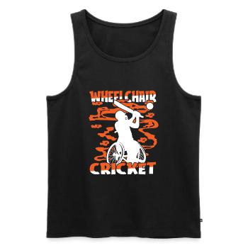 Cricket Wheelchair - Men's Premium Organic Tank Top - black - Front - Michal (187cm)