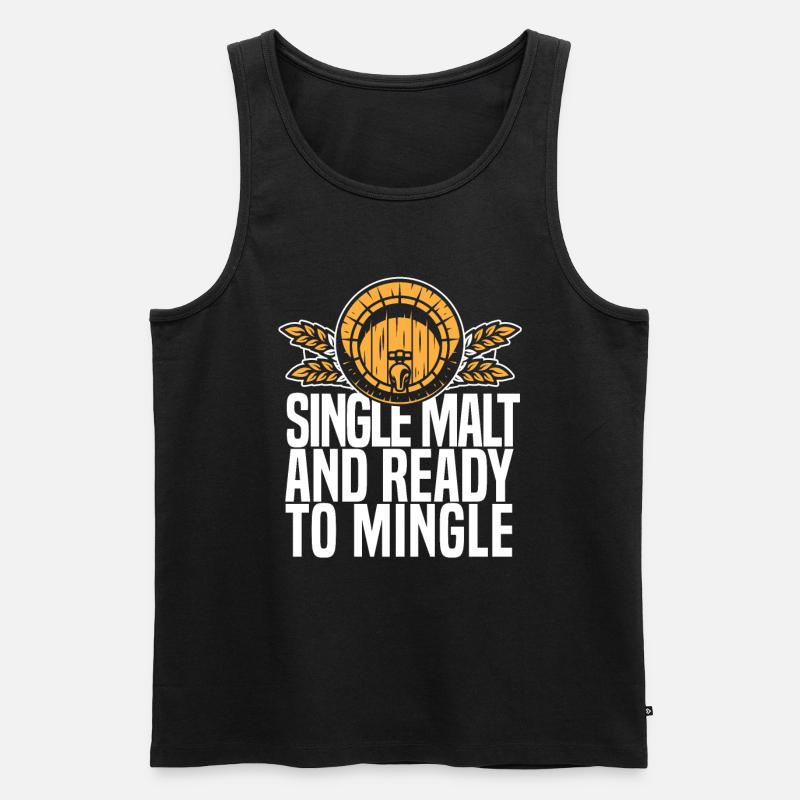 Whisky Whiskey Lustig - Männer Premium Bio Tank Top - Schwarz