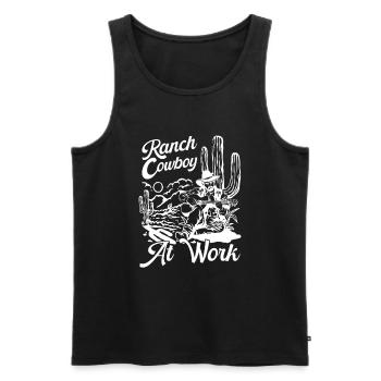 Rodeo Cowboy Working Ranch Cowboy - Débardeur bio Premium Homme - noir - Devant - Michal (187cm)