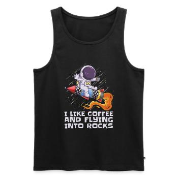 Weltraum Weltall Kaffee Astroid Umleitung - Männer Premium Bio Tank Top - Schwarz - Vorne - Michal (187cm)