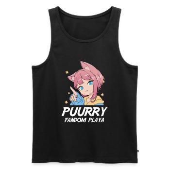 Furry Fandom Fursuits Katzenartig - Männer Premium Bio Tank Top - Schwarz - Vorne - AI Model Male 178 light (178cm)