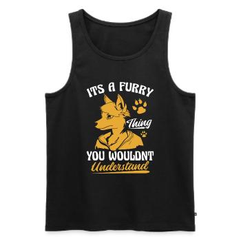 Furry Fandom Fursuits Drôle - Débardeur bio Premium Homme - noir - Devant - Michal (187cm)