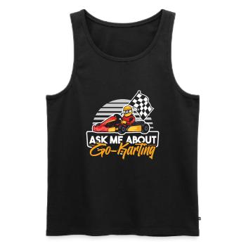 Go Kart Kartfahren Kartfahrer Cool - Männer Premium Bio Tank Top - Schwarz - Vorne - Michal (187cm)