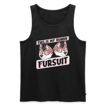 Furry Fandom Fursuits Drôle - Débardeur bio Premium Homme - noir - Devant - Michal (187cm)