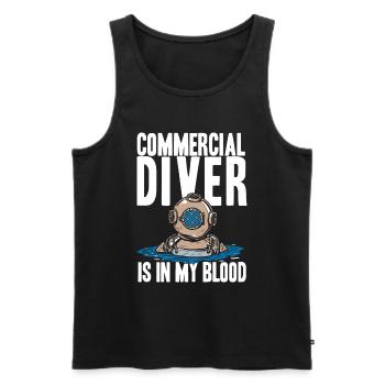 Plongée Plongeur Cool Commercial Diving - Débardeur bio Premium Homme - noir - Devant - Michal (187cm)