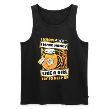 Beekeeper Beekeeper Funny - Men's Premium Organic Tank Top - black - Front - Michal (187cm)