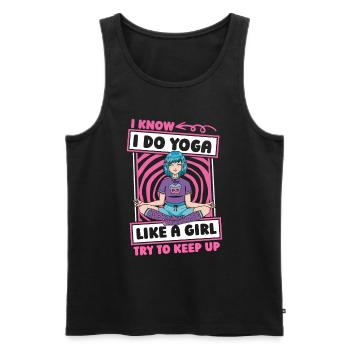 Yoga Witzig - Männer Premium Bio Tank Top - Schwarz - Vorne - Michal (187cm)