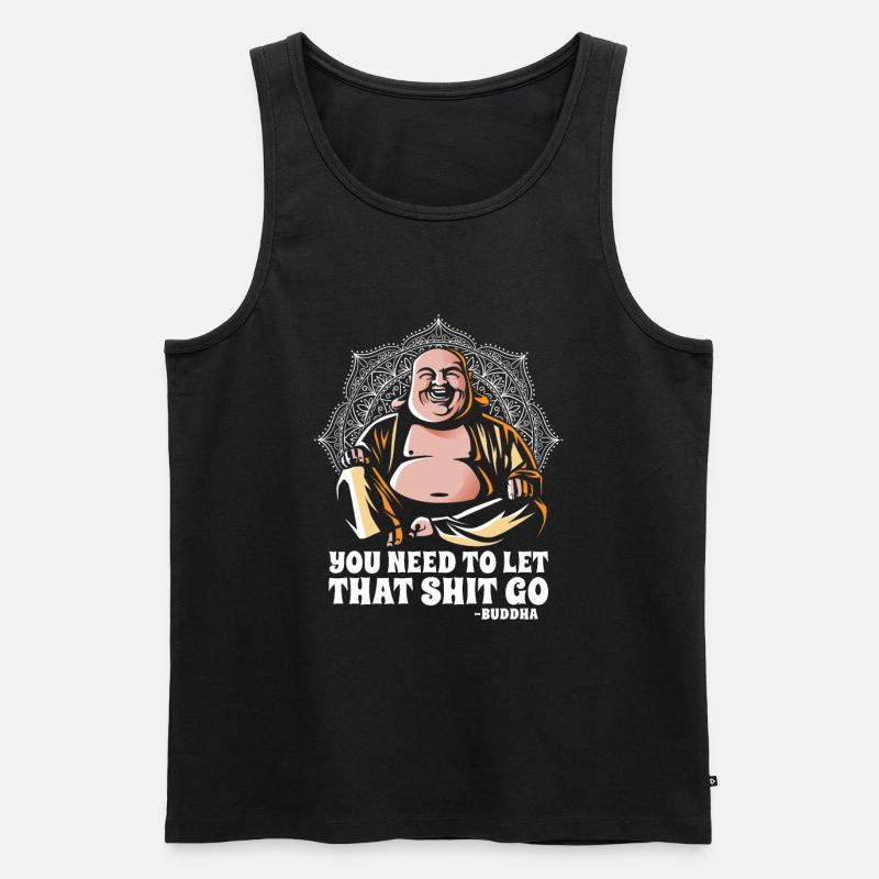 Buddha Buddhist Lustig - Männer Premium Bio Tank Top - Schwarz