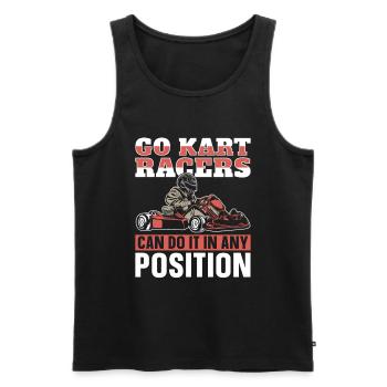 Go Kart Kartfahren Kartfahrer Witzig - Männer Premium Bio Tank Top - Schwarz - Vorne - AI Model Male 178 light (178cm)