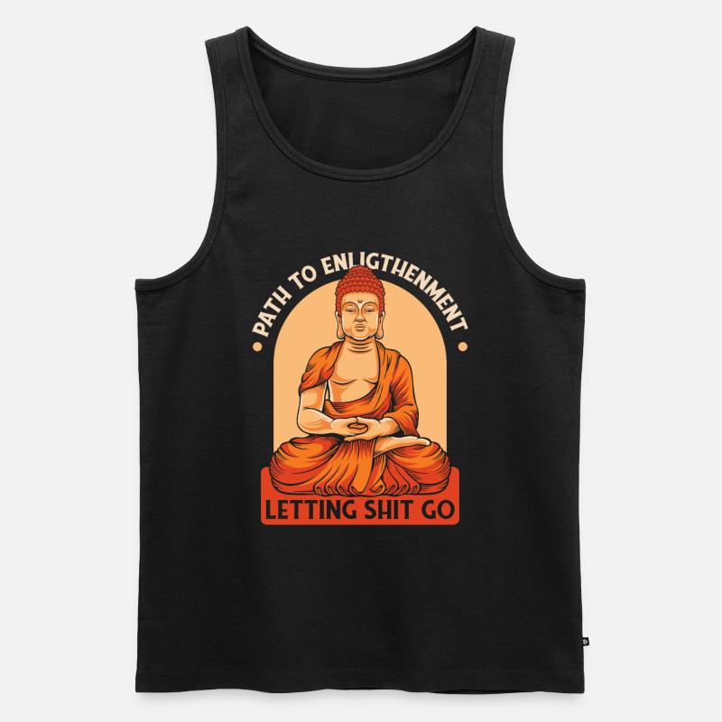 Buddha Buddhist Lustig - Männer Premium Bio Tank Top - Schwarz