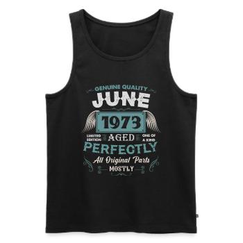 Juni 1973 Vintage Geburtstag Geschenk - Männer Premium Bio Tank Top - Schwarz - Vorne - AI Model Male 178 light (178cm)
