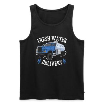 Lkw Fahrer Trucker Lastwagenfahrer Lieferung - Männer Premium Bio Tank Top - Schwarz - Vorne - Michal (187cm)