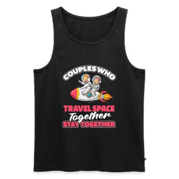 Astronaut Raumfahrer Kosmonaut Paar - Männer Premium Bio Tank Top - Schwarz - Vorne - Michal (187cm)