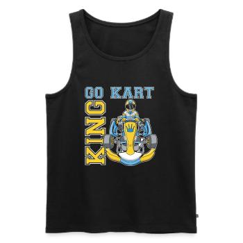 Go Kart Karting Kart Driver King - Débardeur bio Premium Homme - noir - Devant - AI Model Male 178 light (178cm)