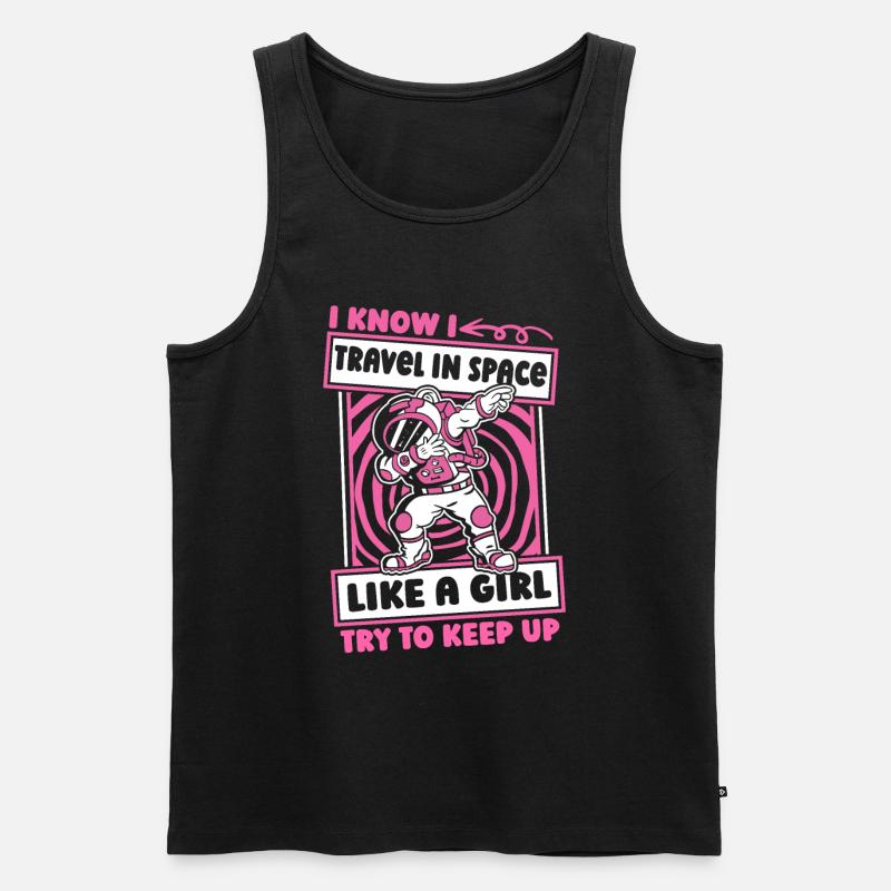 Astronaut Raumfahrer Kosmonaut Mädchen - Männer Premium Bio Tank Top - Schwarz