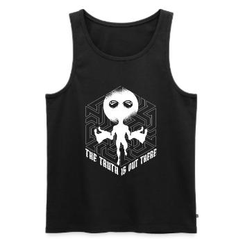 Christ Christentum Lustig Außerirdischer Jesus - Männer Premium Bio Tank Top - Schwarz - Vorne - Michal (187cm)