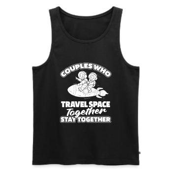 Astronaute Astronaute Cosmonaute - Débardeur bio Premium Homme - noir - Devant - AI Model Male 178 light (178cm)