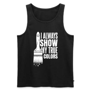 Painter Varnisher - Men's Premium Organic Tank Top - black - Front - Michal (187cm)