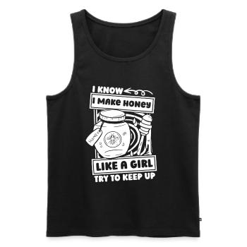 Beekeepers, beekeepers - Men's Premium Organic Tank Top - black - Front - AI Model Male 178 light (178cm)